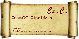 Csomó Ciprián névjegykártya